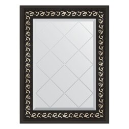 Зеркало с гравировкой в багетной раме Evoform черный ардеко 81 мм 55x72 см