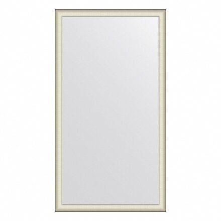 Зеркало напольное в багетной раме Evoform белая кожа с хромом 78 мм 109х200 см во Владивостоке 