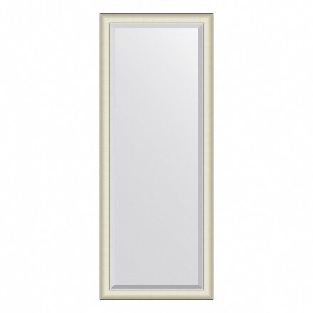 Зеркало напольное с фацетом в багетной раме Evoform белая кожа с хромом 78 мм 79х200 см во Владивостоке 