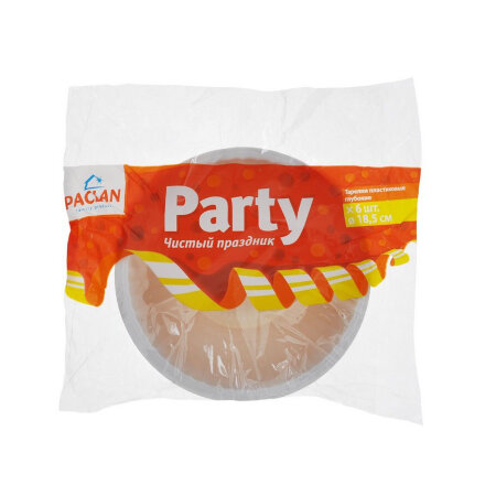 Набор тарелок Paclan Party Чистый праздник 18,5 см 6 шт во Владивостоке 