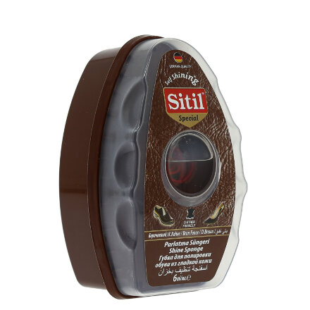 Губка Sitil Self Shining для полировки обуви из гладкой кожи темно-коричневый во Владивостоке 