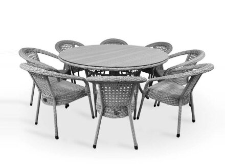 Комплект мебели DECO 8 с круглым столом, серый во Владивостоке 