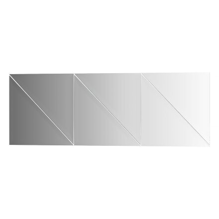 Зеркальная плитка Evoform с фацетом 15 mm - комплект 6 шт треугольник 25х25 см; серебро во Владивостоке 