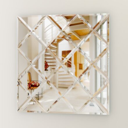 Зеркальная плитка Evoform с фацетом 15 mm - комплект 6 шт треугольник 25х25 см; серебро во Владивостоке 