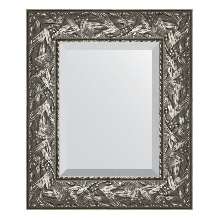 Зеркало с фацетом в багетной раме Evoform византия серебро 99 мм 49х59 см во Владивостоке 
