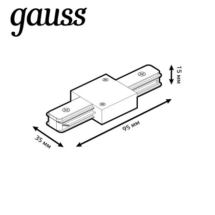 Коннектор Gauss для трековых шинопроводов прямой (I) черный во Владивостоке 