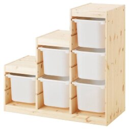 Ящик для хранения с контейнерами TROFAST 6Б белый Икеа