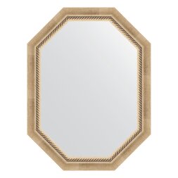 Зеркало в багетной раме Evoform состаренное серебро с плетением 70 мм 63x83 см