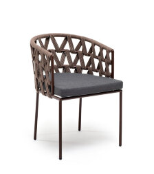 Плетеный стул из роупа Диего серо-коричневый