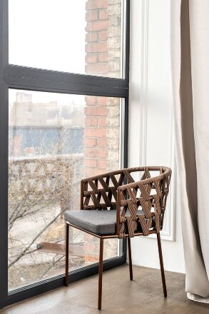 Плетеный стул из роупа Диего серо-коричневый во Владивостоке 