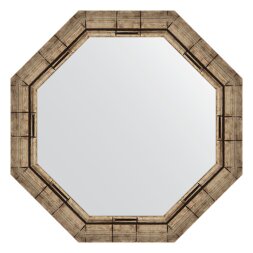 Зеркало в багетной раме Evoform серебряный бамбук 73 мм 64х64 см