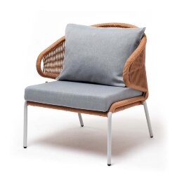 Плетеное кресло Милан из роупа оранжевое