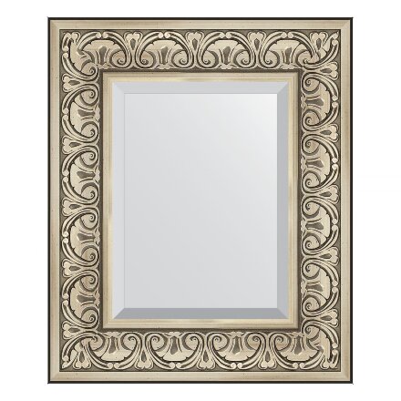 Зеркало с фацетом в багетной раме Evoform барокко серебро 106 мм 50х60 см во Владивостоке 