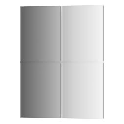 Зеркальная плитка Evoform с фацетом 5 mm - комплект 4 шт прямоугольник 20х25 см; серебро