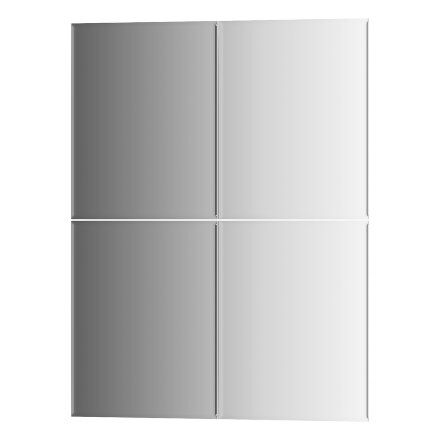Зеркальная плитка Evoform с фацетом 5 mm - комплект 4 шт прямоугольник 20х25 см; серебро во Владивостоке 