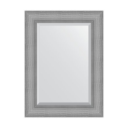 Зеркало с фацетом в багетной раме Evoform серебряная кольчуга 88 мм 57x77 см во Владивостоке 