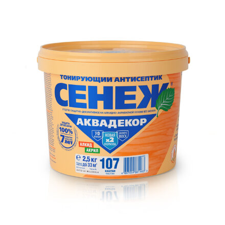 Антисептик Сенеж Аквадекор каштан 2,5 кг во Владивостоке 