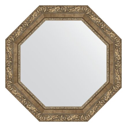 Зеркало в багетной раме Evoform виньетка античная латунь 85 мм 65,4х65,4 см во Владивостоке 