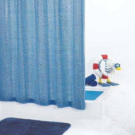 Штора для ванных комнат Drops синий/голубой 180*200 Ridder во Владивостоке 