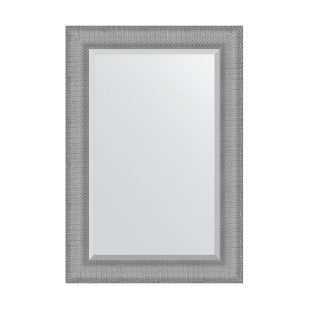 Зеркало с фацетом в багетной раме Evoform серебряная кольчуга 88 мм 67x97 см во Владивостоке 
