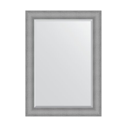 Зеркало с фацетом в багетной раме Evoform серебряная кольчуга 88 мм 77x107 см во Владивостоке 