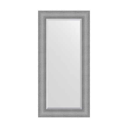 Зеркало с фацетом в багетной раме Evoform серебряная кольчуга 88 мм 57x117 см во Владивостоке 