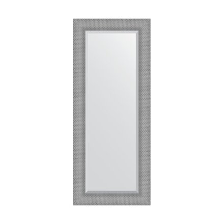 Зеркало с фацетом в багетной раме Evoform серебряная кольчуга 88 мм 57x137 см во Владивостоке 