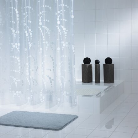 Штора для ванных комнат Dots белый 180*200 Ridder во Владивостоке 