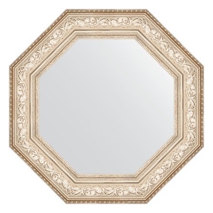 Зеркало в багетной раме Evoform виньетка серебро 109 мм 70,6х70,6 см во Владивостоке 