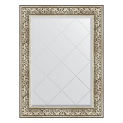 Зеркало с гравировкой в багетной раме Evoform барокко серебро 106 мм 80x107 см