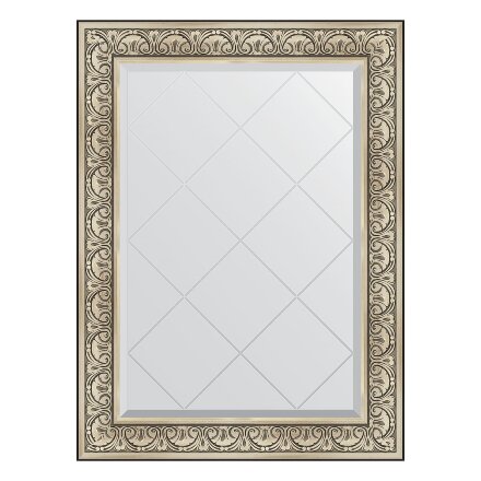 Зеркало с гравировкой в багетной раме Evoform барокко серебро 106 мм 80x107 см во Владивостоке 