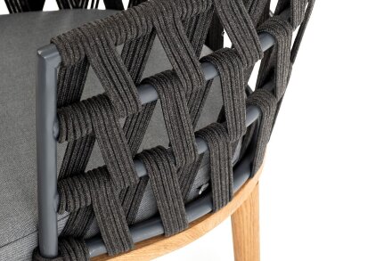 Плетеный стул Диего из дуба, темно-серый во Владивостоке 