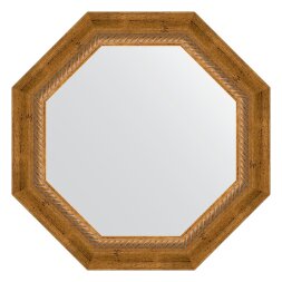 Зеркало в багетной раме Evoform состаренная бронза с плетением 70 мм 53х53 см