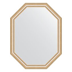 Зеркало в багетной раме Evoform золотые бусы на серебре 60 мм 71x91 см