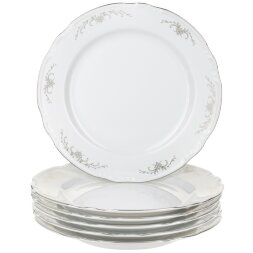 Набор тарелок мелких Thun Констанция 24 см серый декор