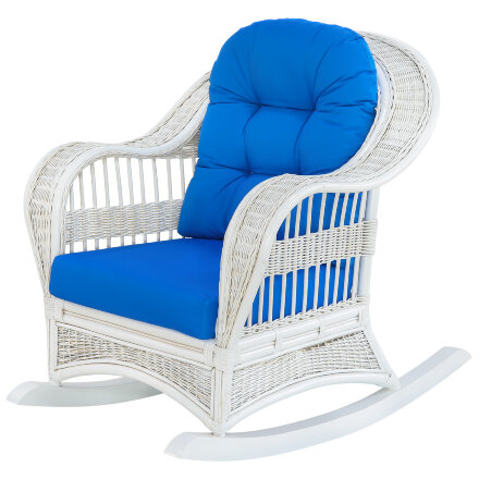 Кресло-качалка Rattan grand white с подушками во Владивостоке 