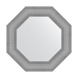 Зеркало в багетной раме Evoform серебряная кольчуга 88 мм 57x57 см