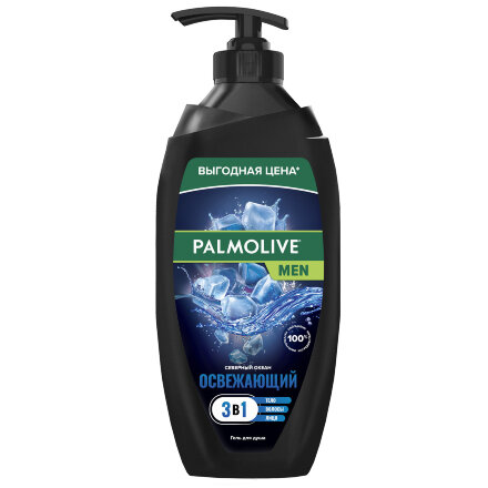Гель для душа мужской Palmolive MEN Северный океан с морскими минералами 3 в 1 для тела, волос и лица, 750 мл во Владивостоке 