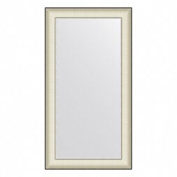 Зеркало в багетной раме Evoform белая кожа с хромом 78 мм 58х108 см