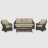 Комплект мебели NS Rattan Sky коричневый с бежевым 4 предмета во Владивостоке 