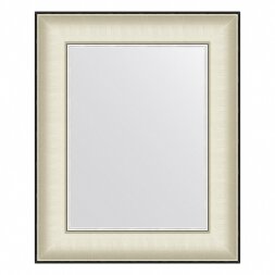 Зеркало в багетной раме Evoform белая кожа с хромом 78 мм 44х54 см