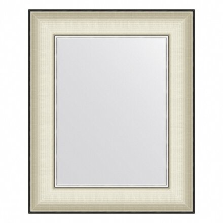 Зеркало в багетной раме Evoform белая кожа с хромом 78 мм 44х54 см во Владивостоке 
