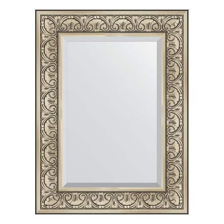 Зеркало с фацетом в багетной раме Evoform барокко серебро 106 мм 60х80 см во Владивостоке 