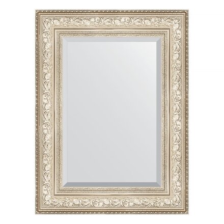 Зеркало с фацетом в багетной раме Evoform виньетка серебро 109 мм 60х80 см во Владивостоке 