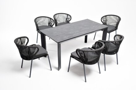 Обеденная группа на 6 персон Венето со стульями Милан темно-серый во Владивостоке 