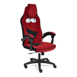 Кресло компьютерное ТС 67х49х142 см флок бордовый/чёрный