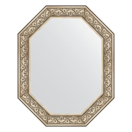 Зеркало в багетной раме Evoform барокко серебро 106 мм 80x100 см во Владивостоке 