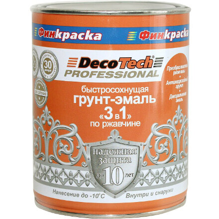 Грунт-эмаль Decotech 3 в 1 белая 0,9 кг во Владивостоке 