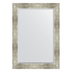 Зеркало с фацетом в багетной раме Evoform алюминий 90 мм 76х106 см