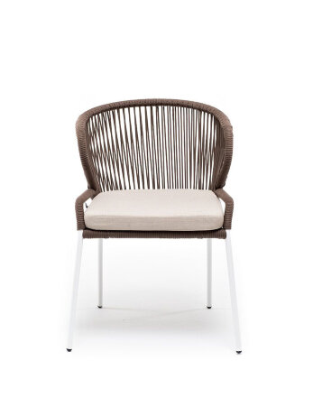 Плетеный стул из роупа Милан коричнево-бежевый во Владивостоке 